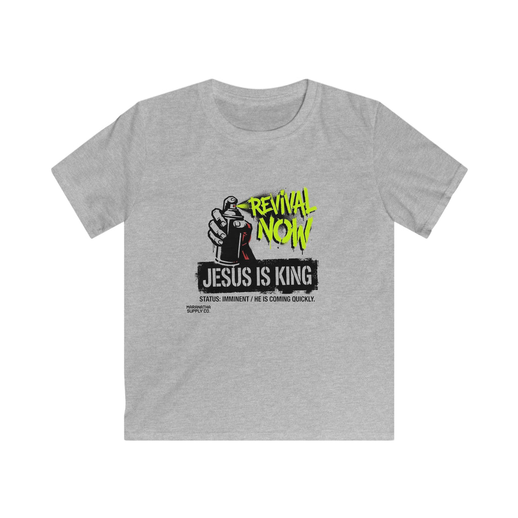 Kids Tee — "Revival Now: Jesus Is King" Graphic Tee for Christian Youth