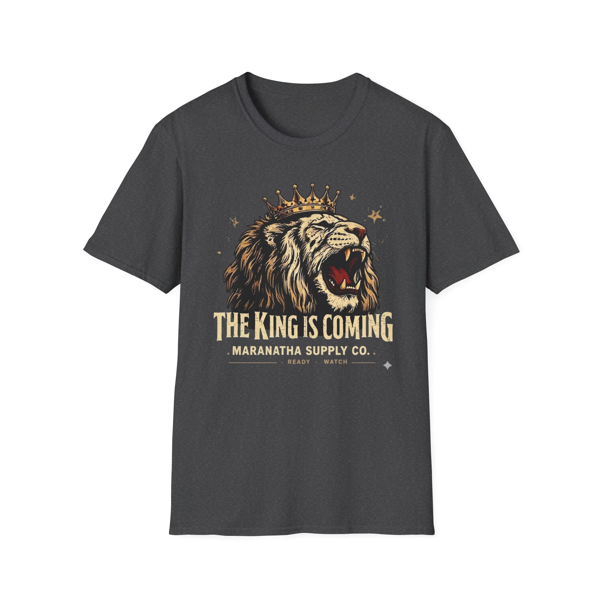 The King Is Coming Lion T-Shirt — Roaring Crown Graphic Tee