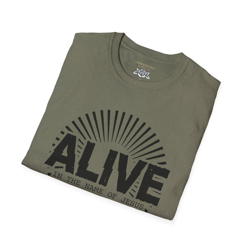 Alive in the name of Jesus Branded