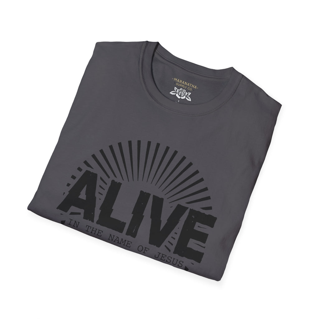 Alive in the name of Jesus Branded