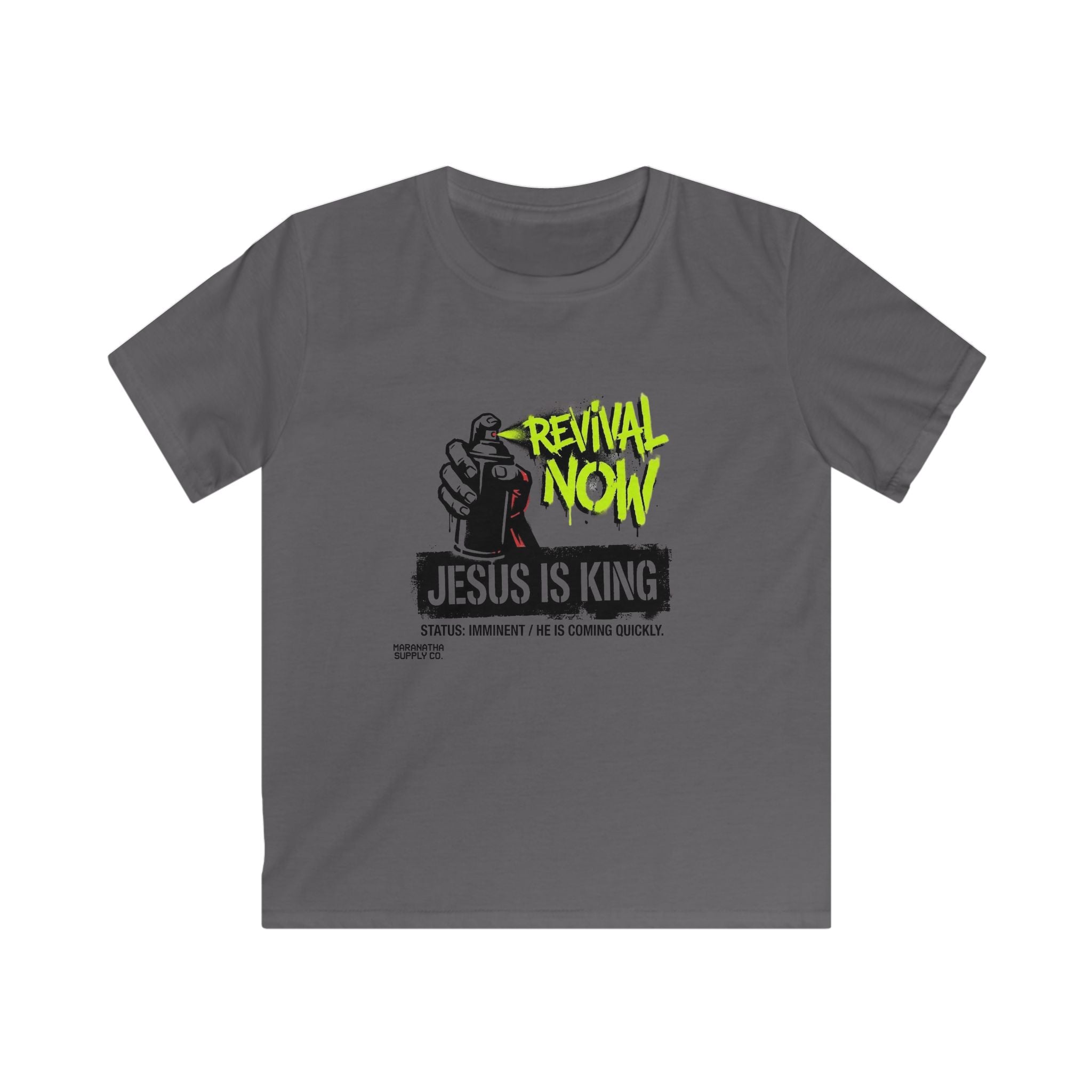 Kids Tee — "Revival Now: Jesus Is King" Graphic Tee for Christian Youth