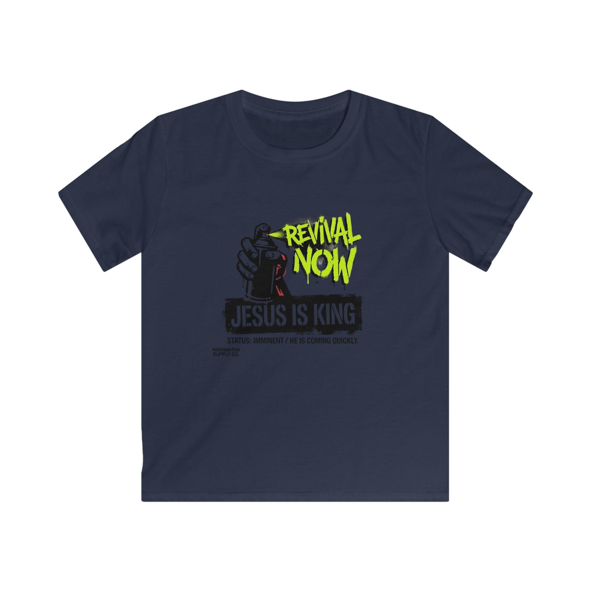 Kids Tee — "Revival Now: Jesus Is King" Graphic Tee for Christian Youth